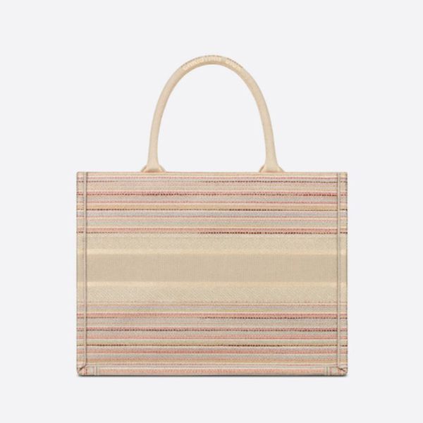 ディオール ブックトート スモールバッグ ストライプコピー 刺繍M1296ZRFO_M885